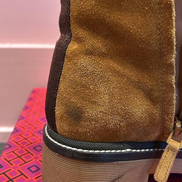 Tory Burch Miller embossed suede combat boots - Picture 10 of 14